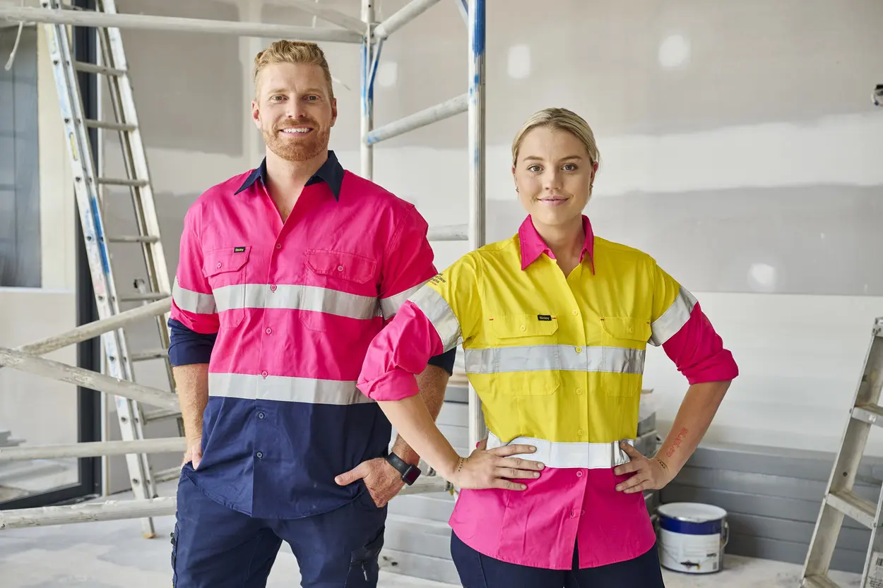 Photo of man and woman wearing Bisley workwear
