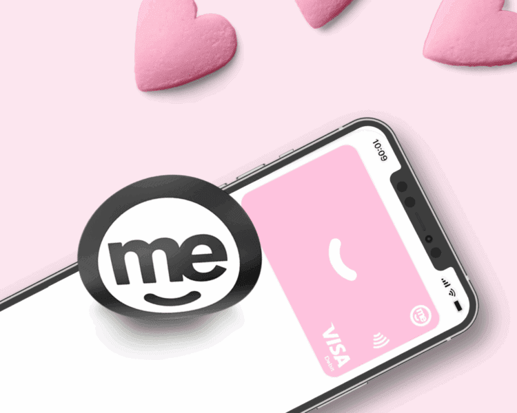 Image of a pink bank card