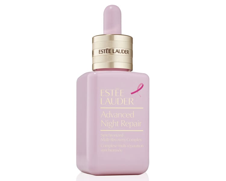 Image of a pink face serum bottle