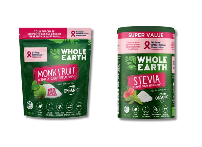 Whole Earth Stevia and Monk Fruit varieties