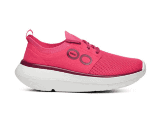 Picture of neon pink lace up sneaker