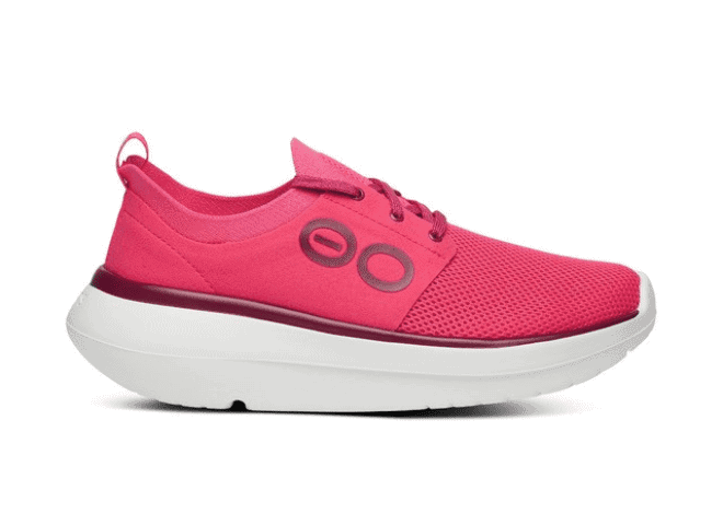 Picture of neon pink lace up sneaker