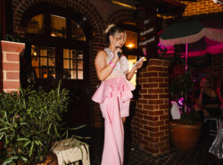 Image of a lady in a pink dress