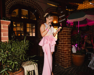 Image of a lady in a pink dress