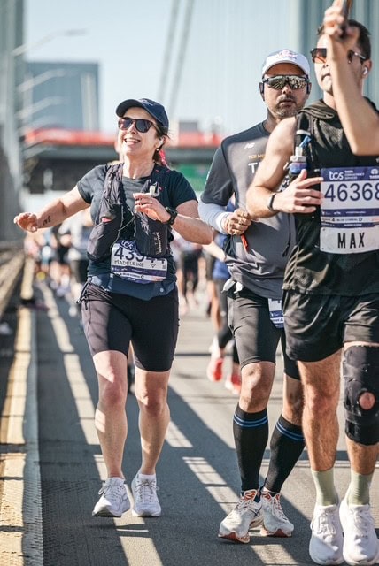 Woman running the New York Marathon