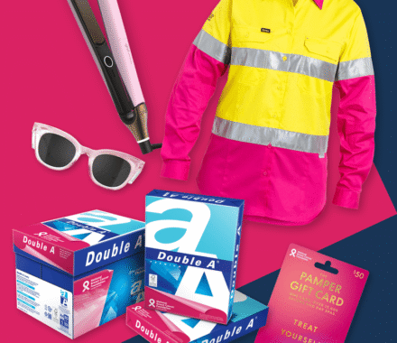 Collage of NBCF Pink products