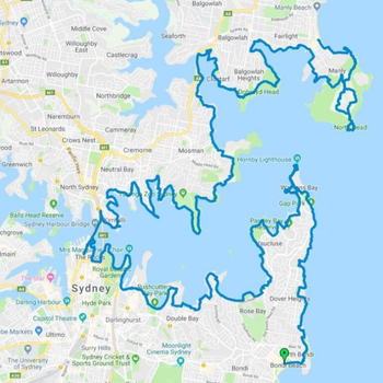 Map of bondi to manly