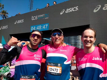 Image of three Sydney Marathon participants