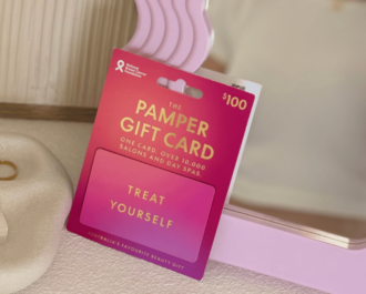 Image of a pink gift card