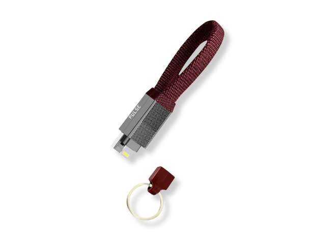 Image of a charging cable keyring