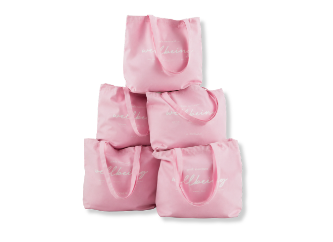Image of pink tote bags