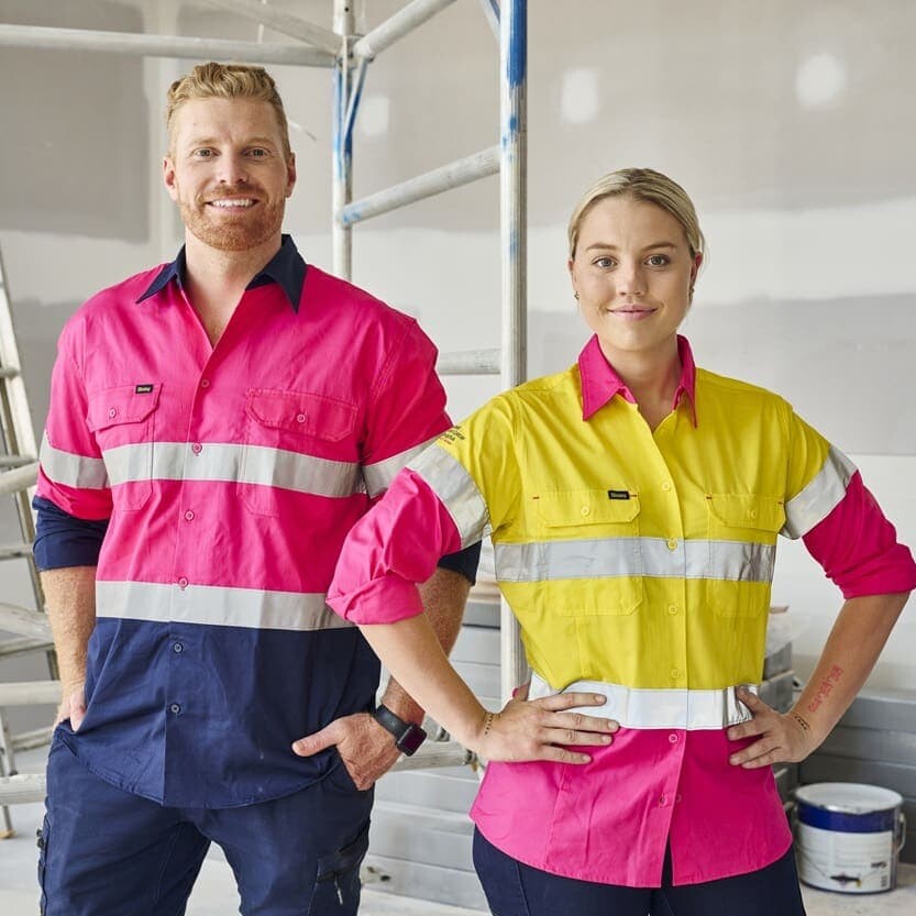 Photo of man and woman wearing Bisley workwear